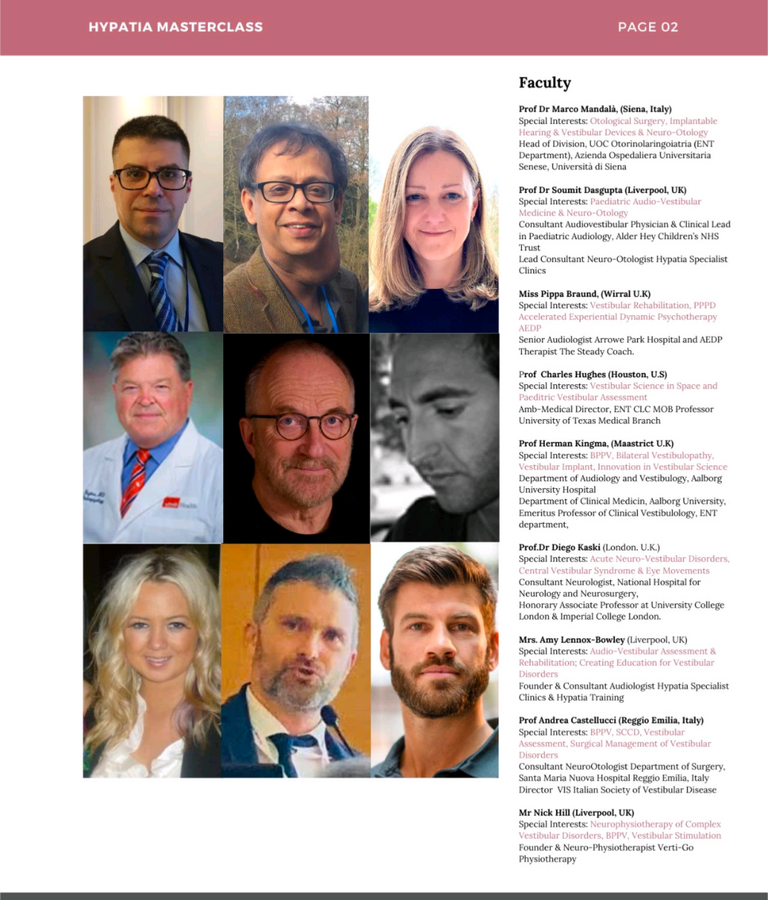 Teaching Faculty - Hypatia Vestibular Summit 2025 Teaching Faculty - Hypatia Vestibular Summit 2025
